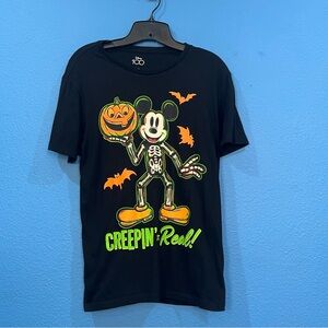 Disney 100 Halloween Mickey Mouse Skeleton Creepin It Real Shirt Size Small